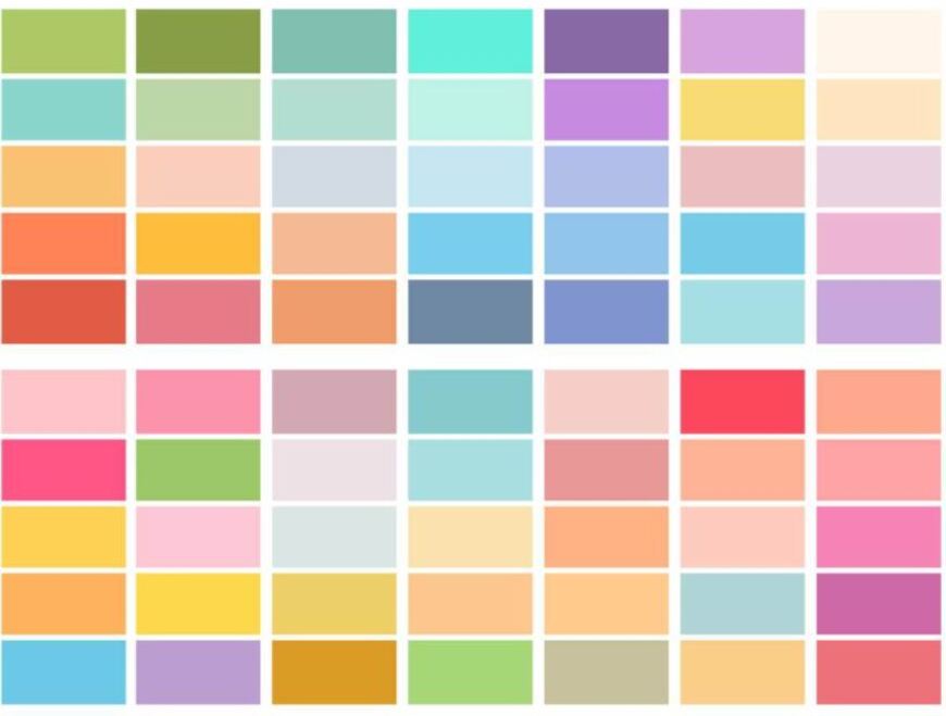 bảng màu pastel vô cùng đa dạng
