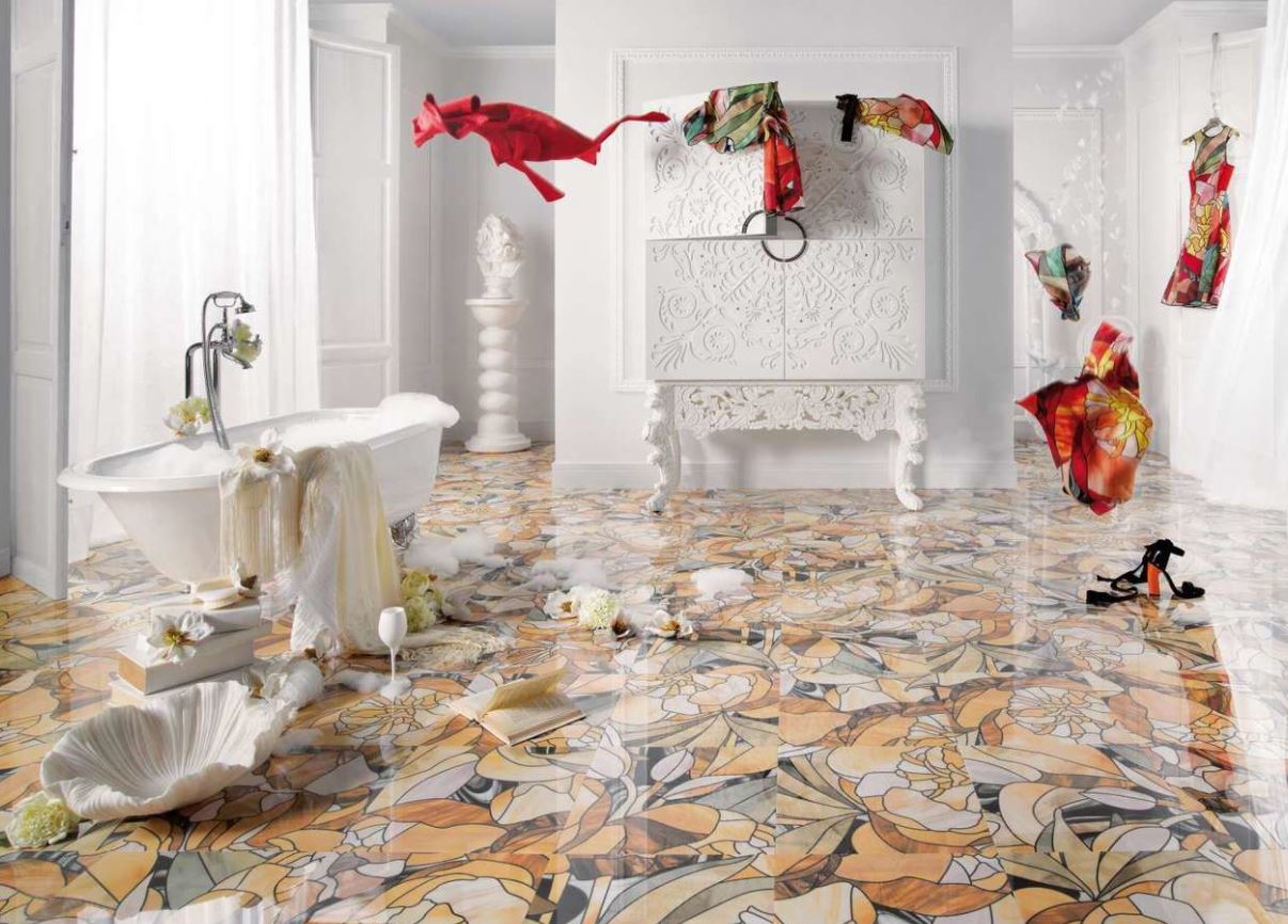 Sàn nhà tắm 3D mang tới một không gian sinh độc, cá tính hơn