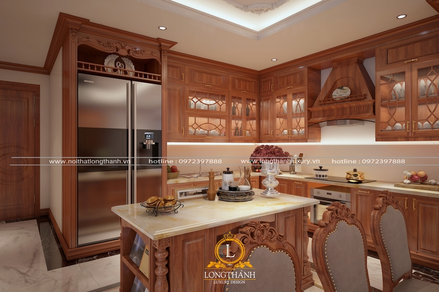 Mẫu tủ bếp được thiết kế đơn giản cho căn hộ chung cư
