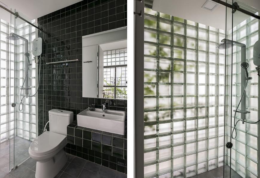 Nhà tắm sử dụng gạch kính sạch sẽ và thẩm mỹ hơn