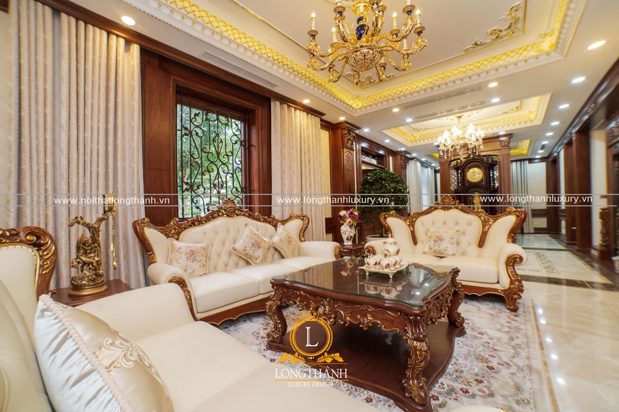 Mẫu sofa tân cổ điển rát vàng đẳng cấp cho phòng khách ngôi nhà