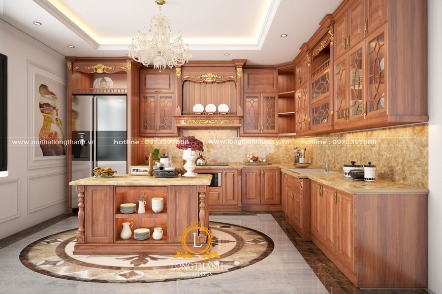 Đá marble được sử dụng trong không gian bếp