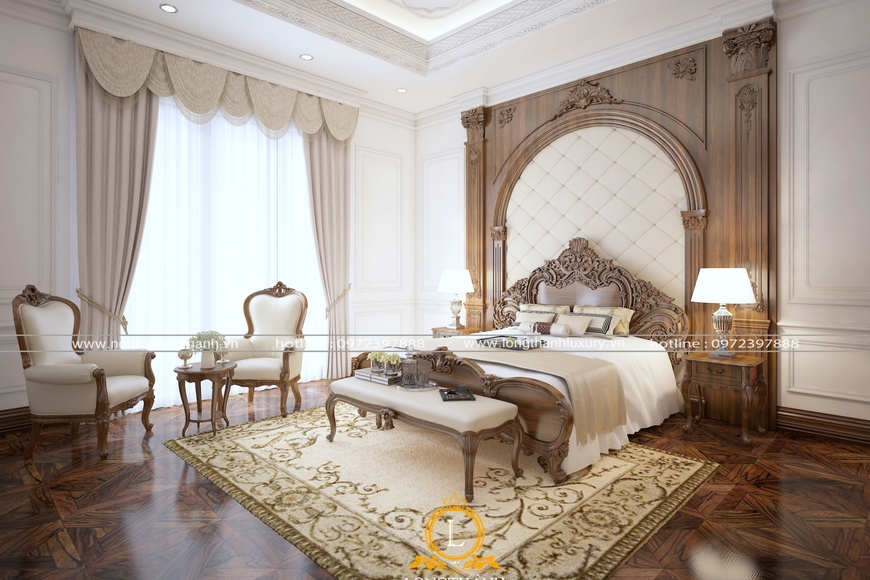 Không gian phòng ngủ phong cách thiết kế nội thất tân cổ điển