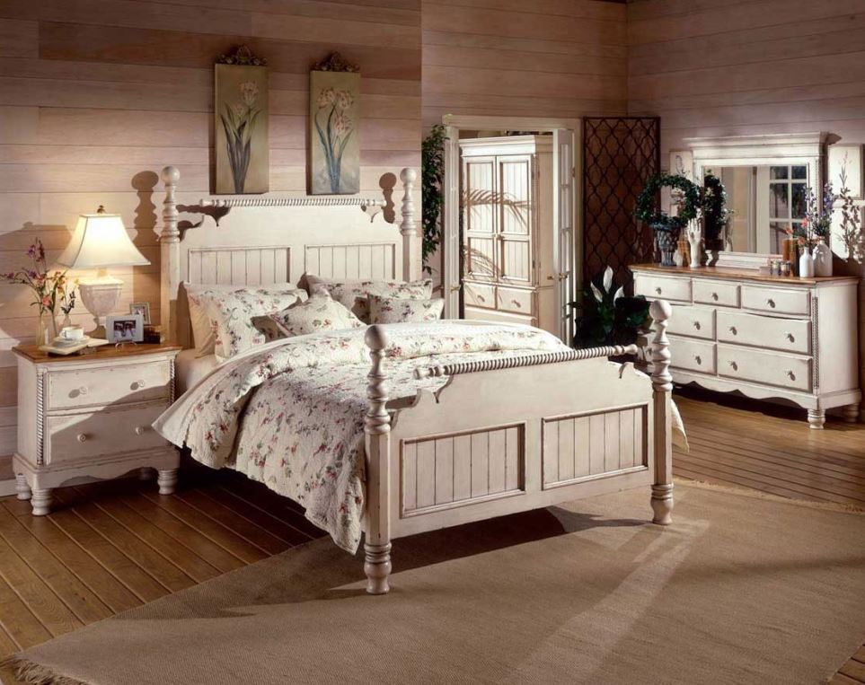 phòng ngủ Vintage bằng chiếc giường cổ điển