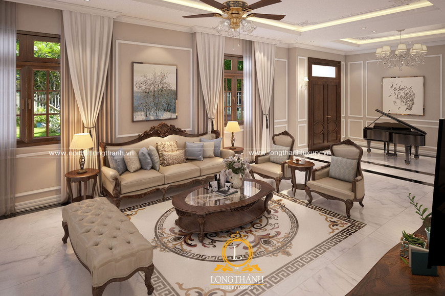 Ấn tượng với những mẫu nội thất phong cách tân cổ điển cho phòng khách