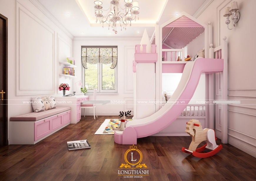Căn phòng ngủ mang phong cách công chúa cho các bé gái